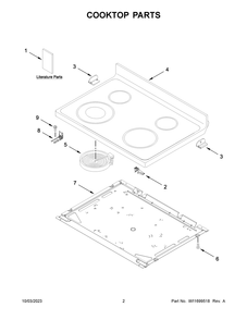 Cooktop Parts Diagram and Parts List for YWFE515S0JB4  Whirlpool Range
