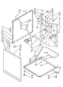 Washer Cabinet Parts Diagram and Parts List for 11097842700  Kenmore Washer Dryer Combo