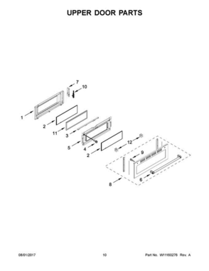 Part Location Diagram of W11156495 Whirlpool GLASS-DOOR