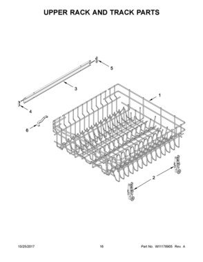 09 - UPPER RACK AND TRACK PARTS Diagram and Parts List for IUD8555DX4  Whirlpool Dishwasher