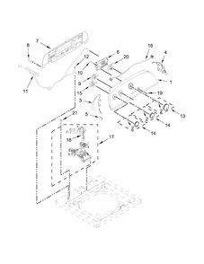 Controls And Water Inlet Parts Diagram and Parts List for 7MWTW1500EM1  Whirlpool Washer