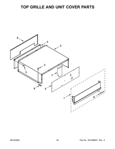 Top Grille And Unit Cover Parts Diagram and Parts List for KBSD702MSS00  KitchenAid Refrigerator