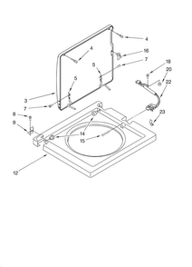 Washer Top And Lid Parts Diagram and Parts List for 11080754003  Kenmore Washer Dryer Combo