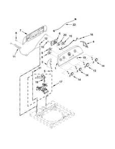 Controls And Water Inlet Parts Diagram and Parts List for 7MWTW1805EM1  Whirlpool Washer