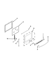 Door Parts Diagram and Parts List for WFG720H0AS2  Whirlpool Range