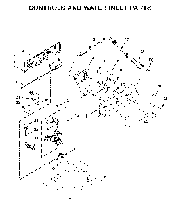 Controls and water inlet parts Diagram and Parts List for 11027022711  Kenmore Washer