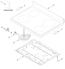 Cooktop Parts Diagram and Parts List for CREW3874RS0  Whirlpool Range