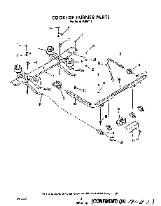 Cook Top Burner Diagram and Parts List for F8557*1  Roper Range