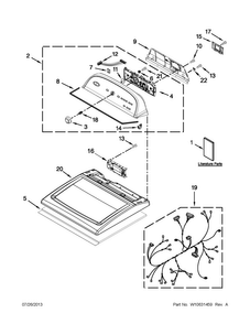Top And Console Parts Diagram and Parts List for WGD5500BW0  Whirlpool Dryer