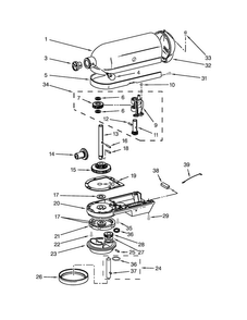 Case, Gearing And Planetary Unit Diagram and Parts List for 5KPM5BER4  KitchenAid Mixer