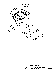 Cook Top Diagram and Parts List for F6508*1  Roper Range
