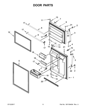 04 - DOOR PARTS Diagram and Parts List for WRT311FZDT01  Whirlpool Refrigerator