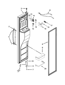 Freezer Door Parts Diagram and Parts List for 7KSF26C6YY00  KitchenAid Refrigerator