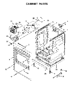 Cabinet parts Diagram and Parts List for YWED7120HC0  Whirlpool Dryer