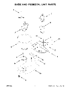 Base And Pedestal Unit Parts Diagram and Parts List for 5K45SSWWH0  KitchenAid Mixer