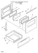 DOOR AND DRAWER PARTS Diagram and Parts List for REE22303  Roper Range
