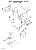 AIR FLOW AND CONTROL PARTS Diagram and Parts List for ACM082PS7  Whirlpool Air Conditioner