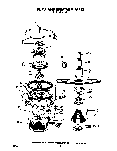 Pump And Sprayarm Diagram and Parts List for 8519L11  Roper Dishwasher