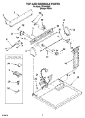 TOP AND CONSOLE PARTS Diagram and Parts List for TEDS740PQ0  Estate Dryer
