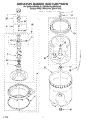 AGITATOR, BASKET AND TUB Diagram and Parts List for LSQ9010LW0  Whirlpool Washer