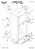 CABINET PARTS Diagram and Parts List for ET1WTKXKQ04  Whirlpool Refrigerator