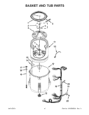 BASKET AND TUB PARTS Diagram and Parts List for 2DWTW5500XW1  Whirlpool Washer