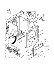 Cabinet Parts Diagram and Parts List for 11072342510  Kenmore Dryer