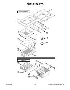 07 - Shelf Parts Diagram and Parts List for WRF560SFHW05  Whirlpool Refrigerator