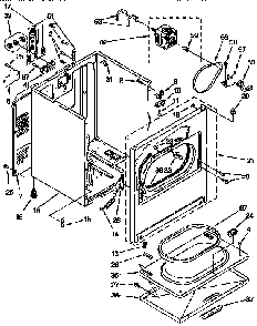Cabinet Diagram and Parts List for LEC6858AQ3  Whirlpool Dryer