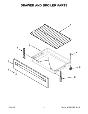 05 - DRAWER AND BROILER PARTS Diagram and Parts List for YWFE520S0FS0  Whirlpool Range