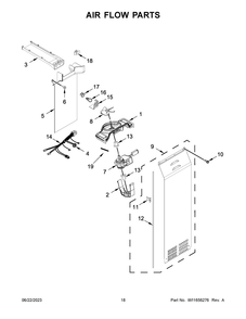 Air Flow Parts Diagram and Parts List for WRS571CIHV05  Whirlpool Refrigerator