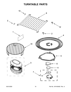 Turntable Parts Diagram and Parts List for WMHA9019HN2  Whirlpool Microwave
