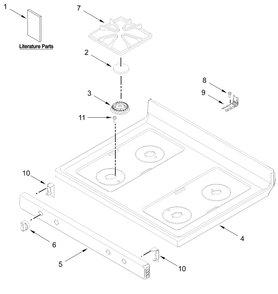 Cooktop Parts Diagram and Parts List for CRGW3484RS0  Whirlpool Range