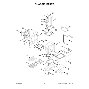 Chassis Parts Diagram and Parts List for WEG750H0HZ7  Whirlpool Range