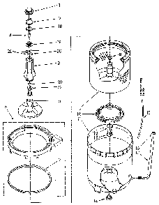 Agitator, Basket And Tub Diagram and Parts List for LA7800XSM2  Whirlpool Washer