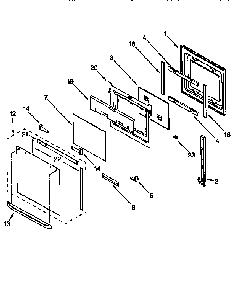 Oven Door Diagram and Parts List for KEBS107DBAL4  KitchenAid Wall Oven