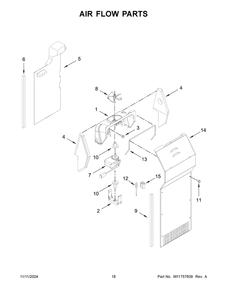 10 - Air Flow Parts Diagram and Parts List for WRS321SDHZ13  Whirlpool Refrigerator