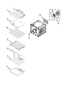Internal Oven Parts Diagram and Parts List for KEMS379BWH01  KitchenAid Microwave