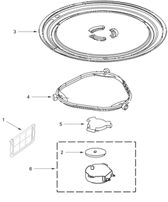 Turntable Parts Diagram and Parts List for YWMH31017HW11 YWMH31017HB11-YWMH31017HS11 Whirlpool Microwave