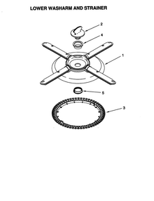 Lower Washarm And Strainer Diagram and Parts List for KUDS25SEWH0  KitchenAid Dishwasher