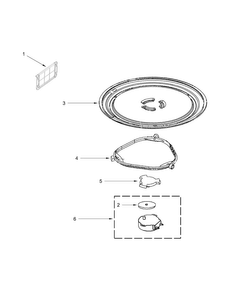 Turntable Parts Diagram and Parts List for WMH31017FS0  Whirlpool Microwave