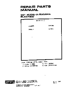 Front Cover Diagram and Parts List for 2492*0A  Roper Range