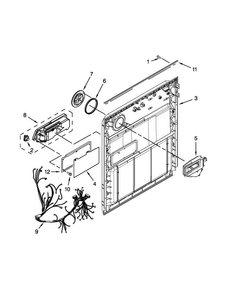 Inner Door Parts Diagram and Parts List for WDF530PSYB7  Whirlpool Dishwasher