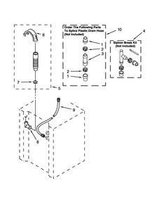 Water System Parts Diagram and Parts List for 7MWGT3300EQ0  Whirlpool Washer Dryer Combo