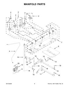 Manifold Parts Diagram and Parts List for KFGG504KPS4  KitchenAid Range
