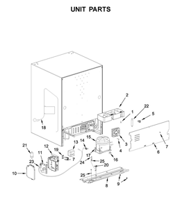Unit Parts Diagram and Parts List for WUB35X24HZ01  Whirlpool Wine and Beverage Cooler