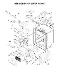 Refrigerator Liner Parts Diagram and Parts List for WRV986FDEM00  Whirlpool Refrigerator