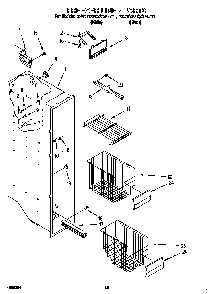 Freezer Liner Diagram and Parts List for KSRS22QGBL0  KitchenAid Refrigerator