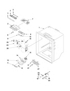 Refrigerator Liner Parts Diagram and Parts List for KRFC302ESS00  KitchenAid Refrigerator