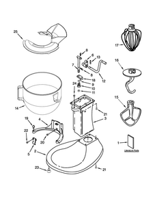 Base And Pedestal Unit Diagram and Parts List for 5KPM5BER4  KitchenAid Mixer